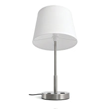 Load image into Gallery viewer, 14" Dia x 24.5"H Modern Table Lamp with White Linen Shade – Brushed Nickel Finish - 4 Pack - LEDMyPlace