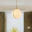 Load image into Gallery viewer, 1 Light Mini Pendant Brass finish Hardware with Faux Alabaster, Pendant Lighting, E26 Base