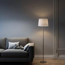 Load image into Gallery viewer, 15" Dia x 59"H Modern Floor Lamp with White Linen Shade – Brushed Nickel Finish - 2 Pack - LEDMyPlace
