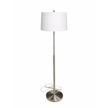 Load image into Gallery viewer, 15" Dia x 59"H Modern Floor Lamp with White Linen Shade – Brushed Nickel Finish - 2 Pack - LEDMyPlace