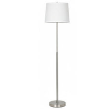 Load image into Gallery viewer, 15" Dia x 59"H Modern Floor Lamp with White Linen Shade – Brushed Nickel Finish - 2 Pack - LEDMyPlace
