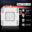 Load image into Gallery viewer, 150/130/100 Watt LED Canopy Light, 3500K/4000K /5000K, 13,000/16,900 /19,500LM, AC100-277V, DLC Premium Recessed Surface Mount, For High Bay Carport, Gas Stations, Indoor Parking, Underpasses, Loading Docks, Outdoor Area Light - LEDMyPlace