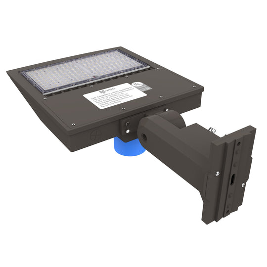 150W LED Area Light with Photocell, 5700K, Universal Mount, Bronze, AC120-277V, LED Dusk to Dawn Area Lights