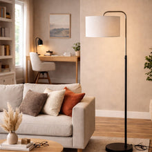 Load image into Gallery viewer, 15″W x 60″H Floor Lamp with White Linen Shade – Black or Brushed Nickel Finish - 2 Pack - LEDMyPlace