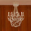 Load image into Gallery viewer, 10-Light Traditional Beaded Candle Chandelier Wash Wood Finish with Blue Crystal ,E12 Base