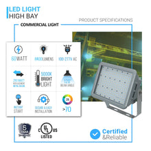 Load image into Gallery viewer, Explosiom Proof LED Light A Series 60W, 5000K,  CRI &gt;70 Non Dimmable, 120° Beam Angel