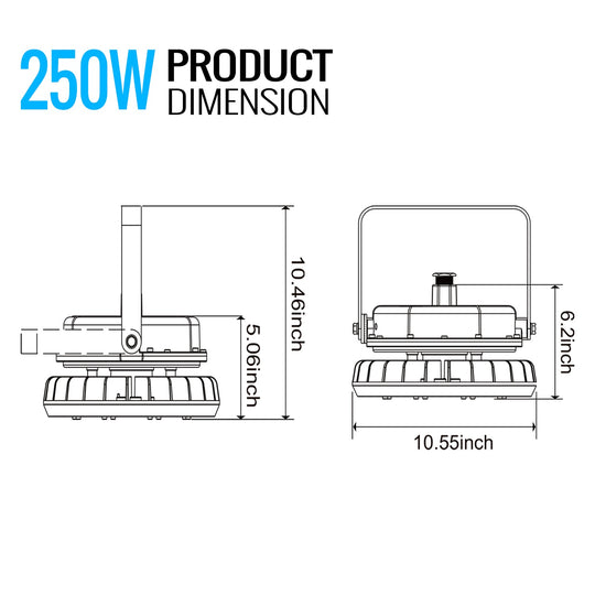 LED Explosion Proof Light, B Series, 5000K, Dimmable, 100-277V, 120° beam angle, 70CRI, UL Listed 250W