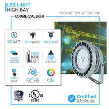 Load image into Gallery viewer, LED Explosion Proof Light, B Series, 5000K, 100-277V, 120° beam angle, 70CRI, UL Listed 100W