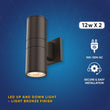Load image into Gallery viewer, LED Wall Light Fixture - Cylinder / Wall Lights, 12WX2, AC100- 277V, Double Side, Light Bronze