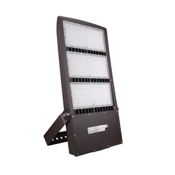 LED Flood Light With Photocell, 450W, 5700K, 60750 LM, AC277-480V, Bronze, With 20KV Surge Protector, Stadium Flood Light