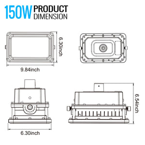 LED Explosion Proof Light, D Series, 5000K, 100-277V, 120° beam angle, 70CRI 150W