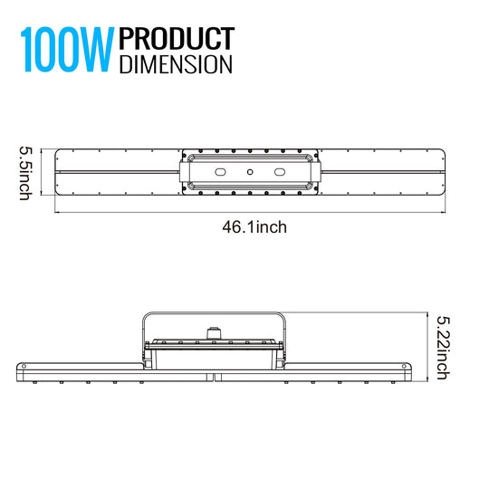 LED Explosion Proof Light, I Series, 5000K, LM5600, Dimmable, 100-277V, 120° beam angle, 70CRI 100W