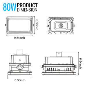 LED Explosion Proof Light, A Series, 5000K, Dimmable, 100-277V, 120° beam angle, 70CRI, UL Listed 80W