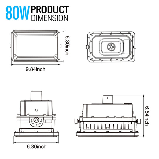 LED Explosion Proof Light, A Series, 5000K, Dimmable, 100-277V, 120° beam angle, 70CRI, UL Listed 80W