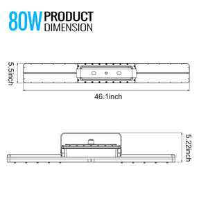 LED Explosion Proof Light, I Series, 5000K, LM5600, Dimmable, 100-277V, 120° beam angle, 70CRI 80W