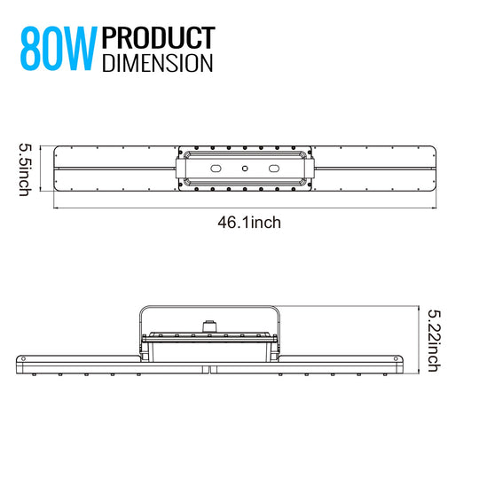 LED Explosion Proof Light, I Series, 5000K, LM5600, Dimmable, 100-277V, 120° beam angle, 70CRI 80W