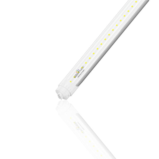 T8 8ft LED Tube/Bulb - 32/36/40/48W Wattage Adjustable, 130lm/w, 3000K/4000K/5000K/6500K CCT Changeable, Clear, R17D Base,- Ballast Bypass