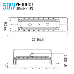 LED Explosion Proof Light, I Series, 5000K, LM5600, Dimmable, 100-277V, 120° beam angle, 70CRI 50W