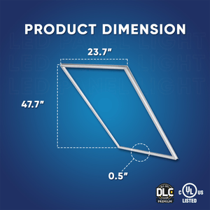 2 ft. x 4 ft. LED T - Bar Panel Light, 40W/50W/60W Wattage Adjustable, 3000K/4000K/5000K CCT Changeable, Dimmable, 6600LM, ETL & DLC Listed, Perfect For Offices, Schools, Hospitals - LEDMyPlace