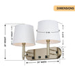 Load image into Gallery viewer, 24"W x 16"H Double Wall Lamp with White Linen Shades – Plated Brushed Nickel Finish - 2 Pack - LEDMyPlace