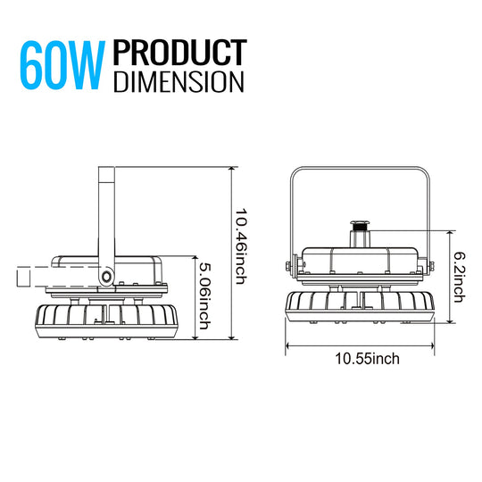 LED Explosion Proof Light, B Series, 5000K, 100-277V, 120° beam angle, 70CRI, UL Listed 60W