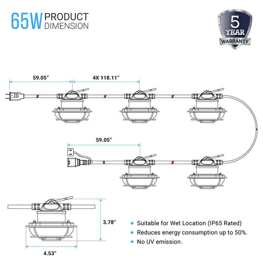 LED String Work Lights With Cage