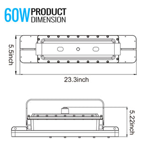 60 Watt 4FT LED Explosion Proof Linear Light, I Series, Non Dimmable, 5000K, 8400LM, AC100-277V, IP66, Hazardous Location Lighting Fixtures