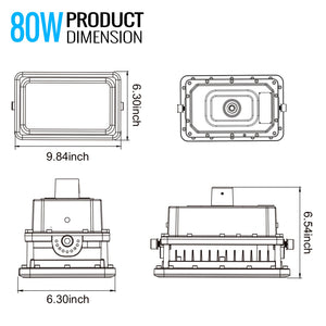 LED Explosion Proof Light, D Series, 5000K, Dimmable, 100-277V, 120° beam angle, 70CRI, 80W