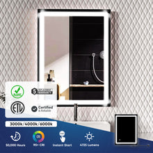 Load image into Gallery viewer, Bathroom Vanity LED Lighted Mirrors with Frame, CCT Remembrance, Defogger, Magnum Style