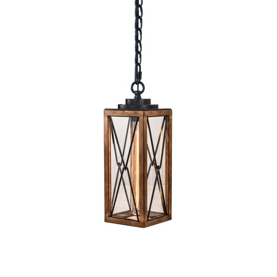 Outdoor Pendant Light Farmhouse Exterior Hanging Lantern with Clear Glass Shade for Porch, Patio, Entryway, ETL List