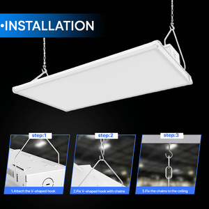 2FT Linear LED High Bay Light 105W/135W/165W Wattage Adjustable, 4000k/5000K/6500K CCT Changeable, Dip Switch, 0 - 10V Dim, 120 - 277V Input Voltage, ETL, DLC 5.1 Listed - LEDMyPlace