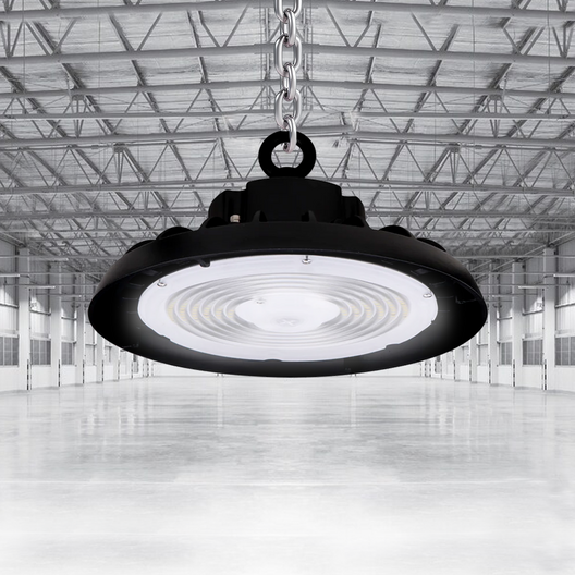 UFO LED High Bay Light 240/220/200 Watt Adjustable, 5700K, 150LM/W-155LM/W, 120-277VAC, IP65, UL, DLC Listed, 1-10V Dim, For Warehouse Factory Workshops Gymnasium & Supermarket Lighting