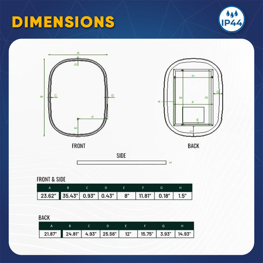 Rose Gold Frame LED Bathroom Vanity Mirrors, 24 X 36 Inch, 2160LM, Defogger, Touch Sensor Switch, CCT Remembrance