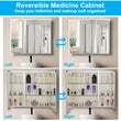 Load image into Gallery viewer, 30 x 26 Inches Frameless Medicine Cabinet with Mirror, Double Sided Mirror, 2 Doors 3-Adjustable Shelves, Large&amp;Small Door Design, Soft-Closing, Surface Mount or Recessed Medicine Cabinets for Bathroom, Bedroom, Hotel