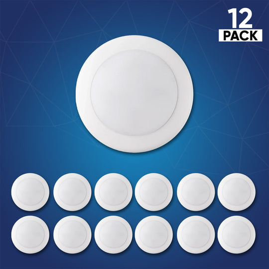 Round Surface Mount Disk Light: 5 in. and 6 in. LED Recessed Lighting, 15W, Triac Dimming, ETL and Energy Star Listed, Ideal for Family Rooms, Kitchens, Hallways, Basements