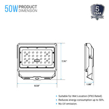 Load image into Gallery viewer, led-flood-light-50-watt-5700k-black-finish