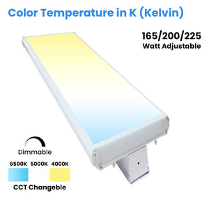 4FT Linear LED High Bay Light 165W/200W/225W Wattage Adjustable, 4000k/5000K/6500K CCT Changeable, Dip Switch, 0 - 10V Dim, 120 - 277V Input Voltage, ETL, DLC 5.1 Listed - LEDMyPlace