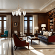 Load image into Gallery viewer, 5 - Light Modern Glass Bell Shade Round Chandelier Diam 35.5&quot;, Brass Finish Hardware with Clear Glass, 27.5&quot; Height, 120V, Bulb Type B10, Socket Type E12, Max wattage Per Socket 60W - LEDMyPlace