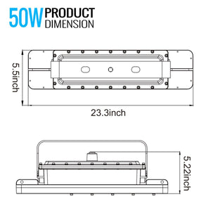 50 Watt 2FT LED Explosion Proof Linear Light, I Series, Dimmable, 5000K, 5400LM, AC100 - 277V, IP66, Hazardous Location Lighting Fixtures - LEDMyPlace