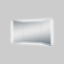 Load image into Gallery viewer, 55.1 in. X 25.6 in. Backlit/Frontlit LED Lighted Bathroom Vanity Mirror with Pivoting Side Mirrors, Thin Plexiglass Edge, Anti Fog, Adjustable 3 - Color Temperature &amp; Remembrance, Makeup Mirror, Touch Button, CRI 90+, Titan Style - LEDMyPlace
