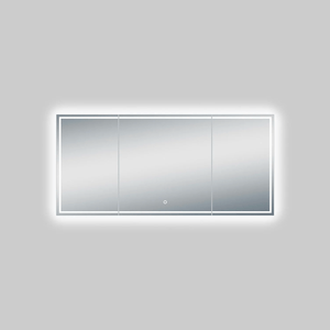 55.1 in. X 25.6 in. Backlit/Frontlit LED Lighted Bathroom Vanity Mirror with Pivoting Side Mirrors, Thin Plexiglass Edge, Anti Fog, Adjustable 3 - Color Temperature & Remembrance, Makeup Mirror, Touch Button, CRI 90+, Titan Style - LEDMyPlace