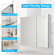 Load image into Gallery viewer, 30 x 26 Inches Frameless Medicine Cabinet with Mirror, Double Sided Mirror, 2 Doors 3-Adjustable Shelves, Large&amp;Small Door Design, Soft-Closing, Surface Mount or Recessed Medicine Cabinets for Bathroom, Bedroom, Hotel