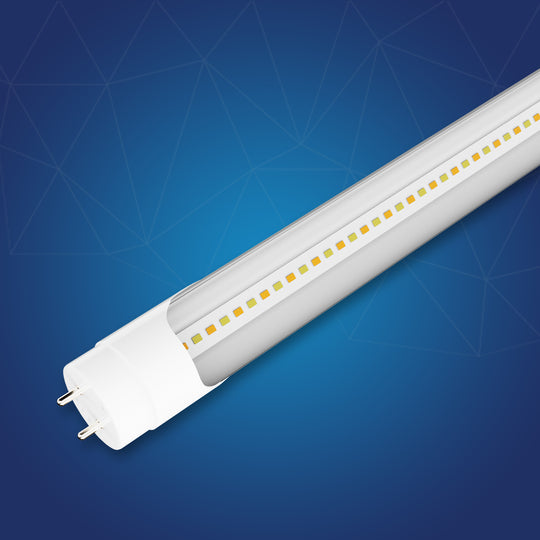 Hybrid T8 4ft LED Tube/Bulb - 22w/18w/15w/12w Wattage Adjustable, 130lm/w, 3000k/4000k/5000k/6500k CCT Changeable, Clear, Base G13, Single End/Double End Power - Ballast Compatible or Bypass