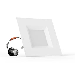 6 Inch LED Recessed Lighting, 12W, Square, Baffle Trim, ETL, Energy Star Listed, Dimmable, Recessed Downlights For Closets, Kitchens, Hallways, Doorways, Basement