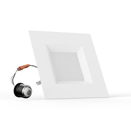 6 Inch LED Recessed Lighting, 12W, Square, Baffle Trim, ETL, Energy Star Listed, Dimmable, Recessed Downlights For Closets, Kitchens, Hallways, Doorways, Basement