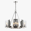 Load image into Gallery viewer, 6 - Light Ring Chandelier Ceiling Light In Chrome Finish with Clear Glass, E12 Base, Width 28&quot; Height 22&quot;, 120V, Bulb Type B10, Socket type E12, Max wattage Per Socket 60W - LEDMyPlace