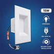 Load image into Gallery viewer, 6&quot; Square LED Downlight - CCT Changeable 2700K/3000K/3500K/4000K/5000K, 15W, 120V AC, Baffle Aluminum Trim, Damp Location - Dimmable Ceiling Lights with E26 base - LEDMyPlace