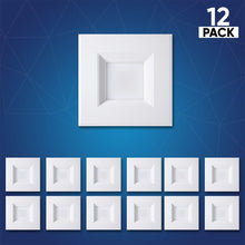 Load image into Gallery viewer, 6&quot; Square LED Downlight - CCT Changeable 2700K/3000K/3500K/4000K/5000K, 15W, 120V AC, Baffle Aluminum Trim, Damp Location - Dimmable Ceiling Lights with E26 base - LEDMyPlace