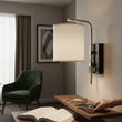 Load image into Gallery viewer, 6″W x 13″H Single Wall Lamp with White Linen Shade – Matte Black or Brushed Nickel Finish - 4 Pack - LEDMyPlace