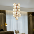 Load image into Gallery viewer, 16-Light Modern Glass Ball Bubble Chandelier New Brass Finish Hardware with Mercury Glass, E12 Base